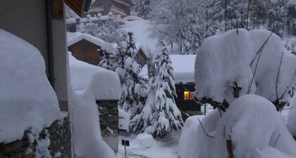 Le Lavancher 45 m2 bien équipé avec vue Mont Blanc, terrasse et petit jardin