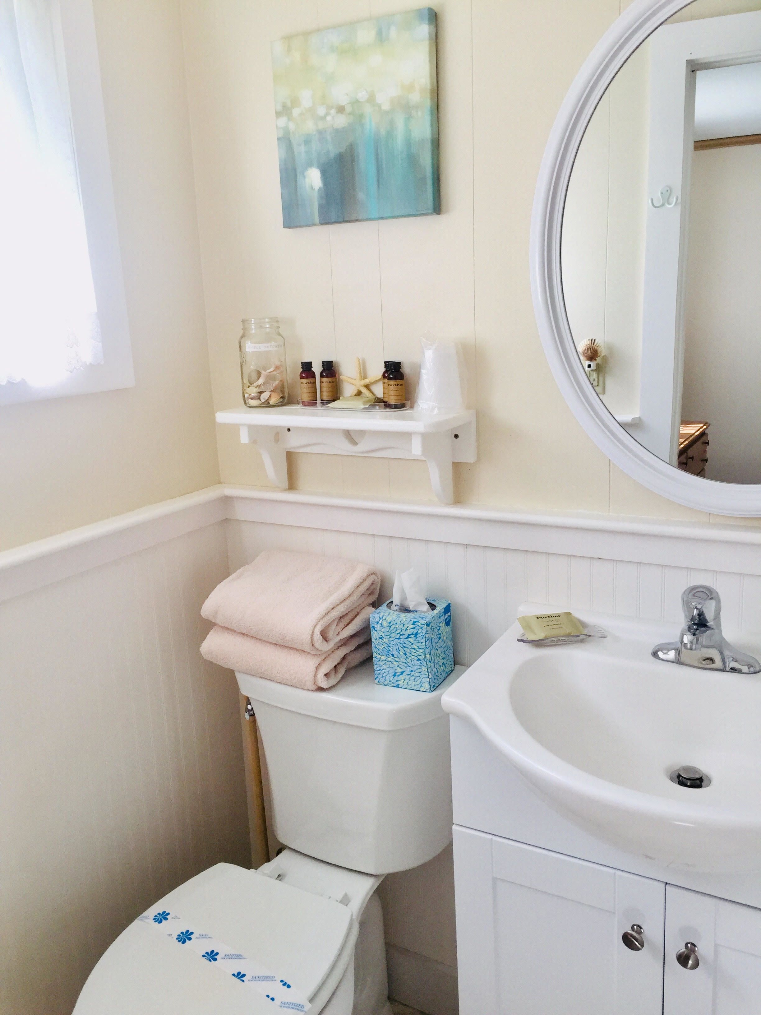 free toiletries, hair dryer, towels, soap