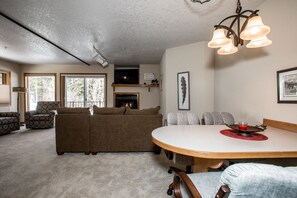 TV, fireplace, DVD player, video library - Clean , affordable condo steps to summer hiking, biking and skiing!! (Whitefish)