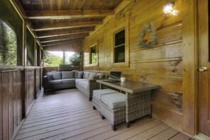 Interior - Porch w/ swing & hot tub, sounds of stream, fireplace, pet & family friendly! (Pigeon Forge)