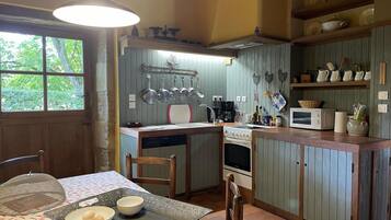 Fridge, microwave, dishwasher, coffee/tea maker