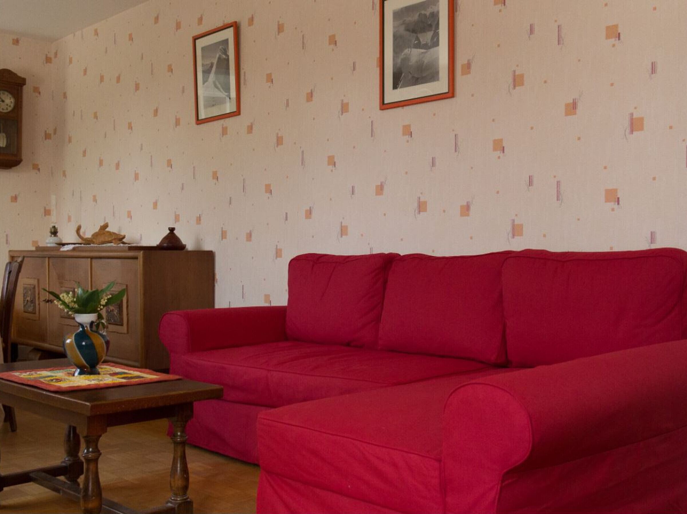 Flat-screen TV, DVD player, table tennis