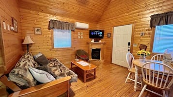 Smart TV, fireplace, DVD player