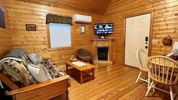 Smart TV, chimenea y reproductor de DVD