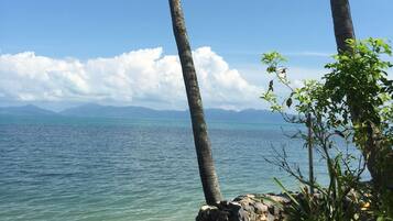 Plage, chaises longues, serviettes de plage