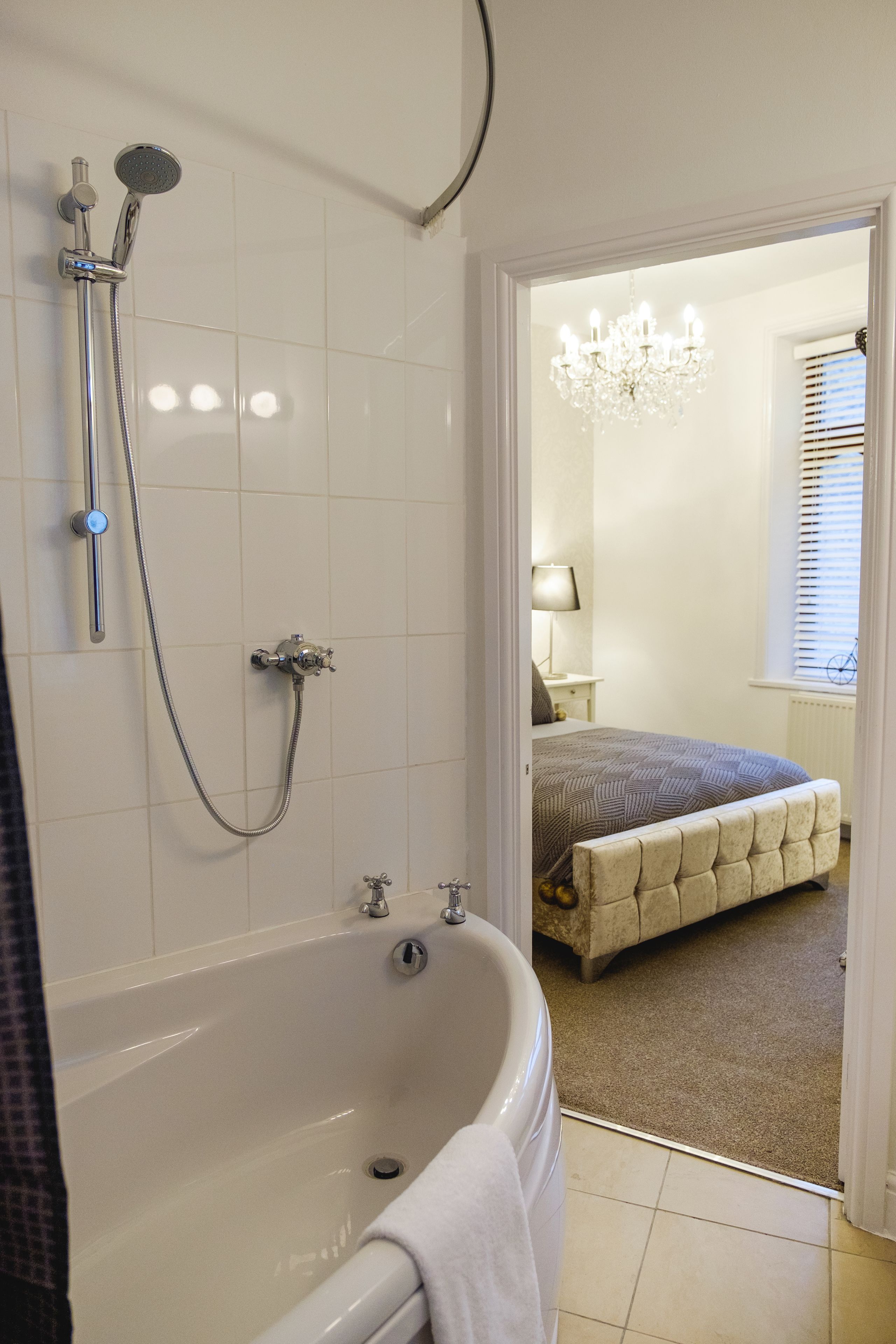 Luxury House, 1 Double Bed | Bathroom | Combined shower/bathtub, deep-soaking bathtub, hair dryer, towels