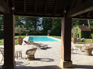 Outdoor pool, a heated pool