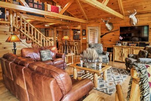 TV, fireplace, DVD player, foosball