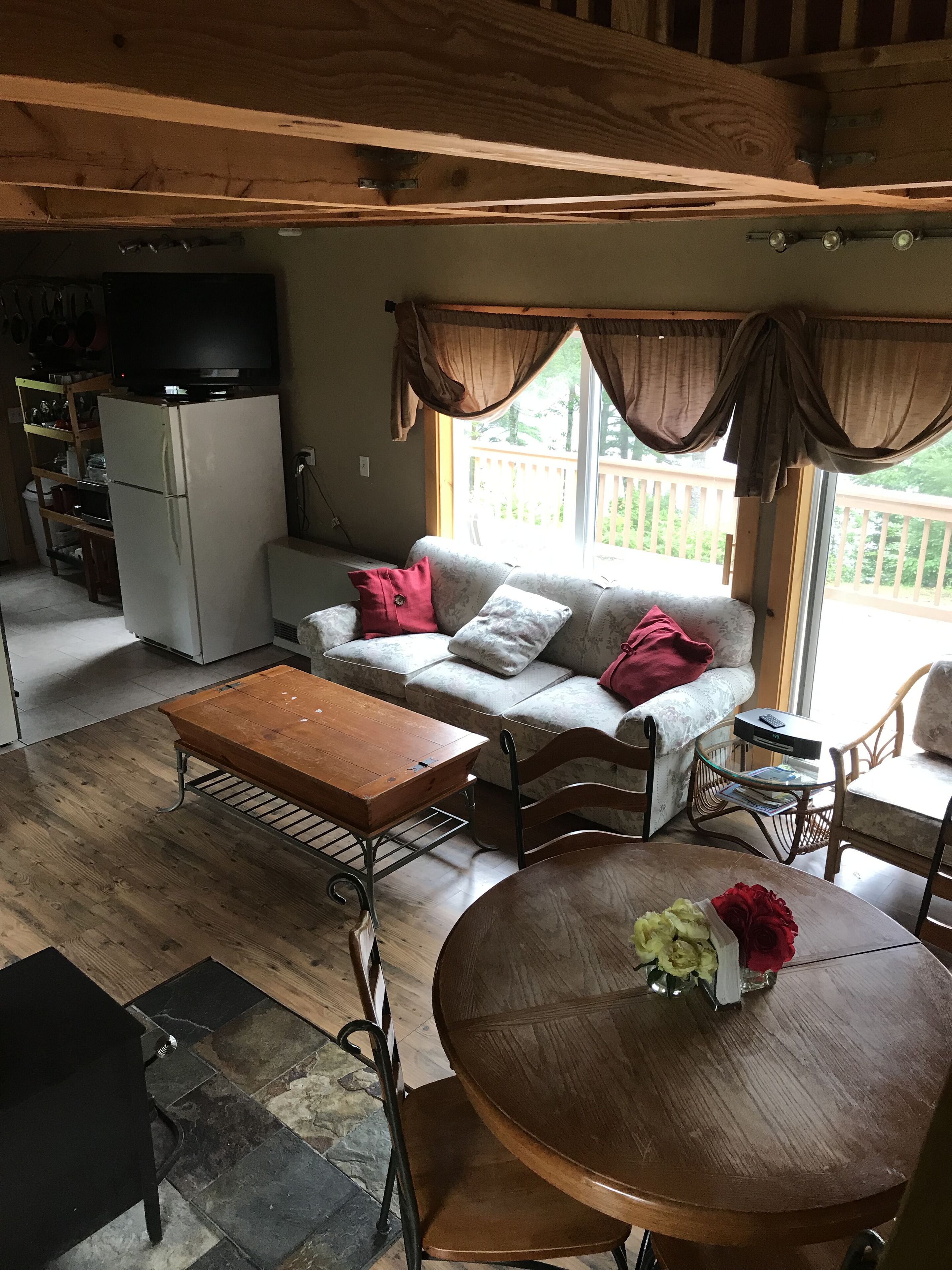 TV, DVD player, books