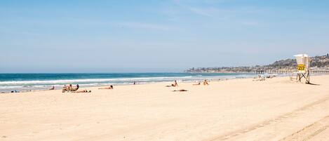 Sun-loungers, beach towels