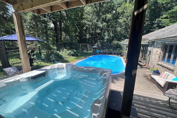 Piscine extérieure, piscine chauffée