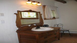Shower, toilet paper - Rustic River Cabin, Charming Riverfront, Hottub, 2 Stone Fireplaces, Dock, Views (Luray)