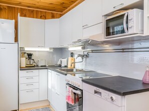 Fridge, microwave, dishwasher, high chair