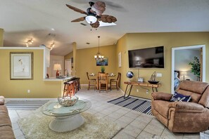 TV, fireplace, books, streaming services - Pet-Friendly Amelia Island Home ~ 1 Mi to Beach! (Fernandina Beach)