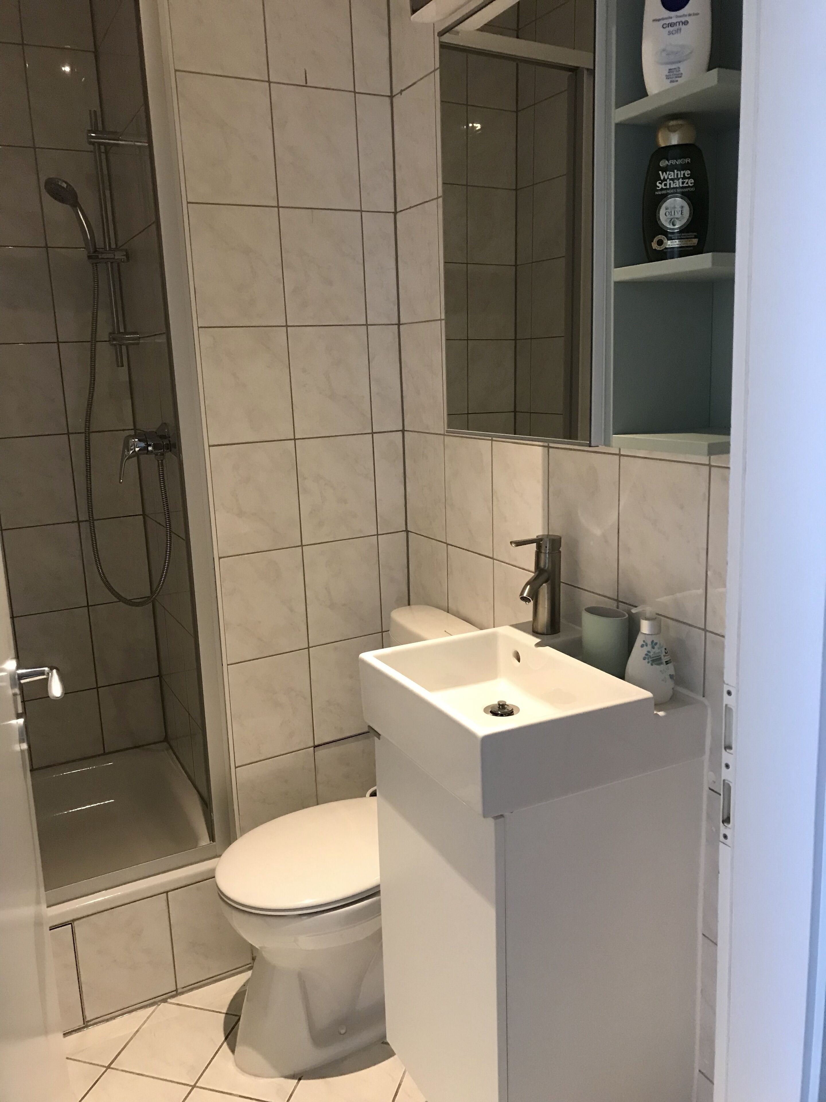Dusche, Haartrockner, Handtücher