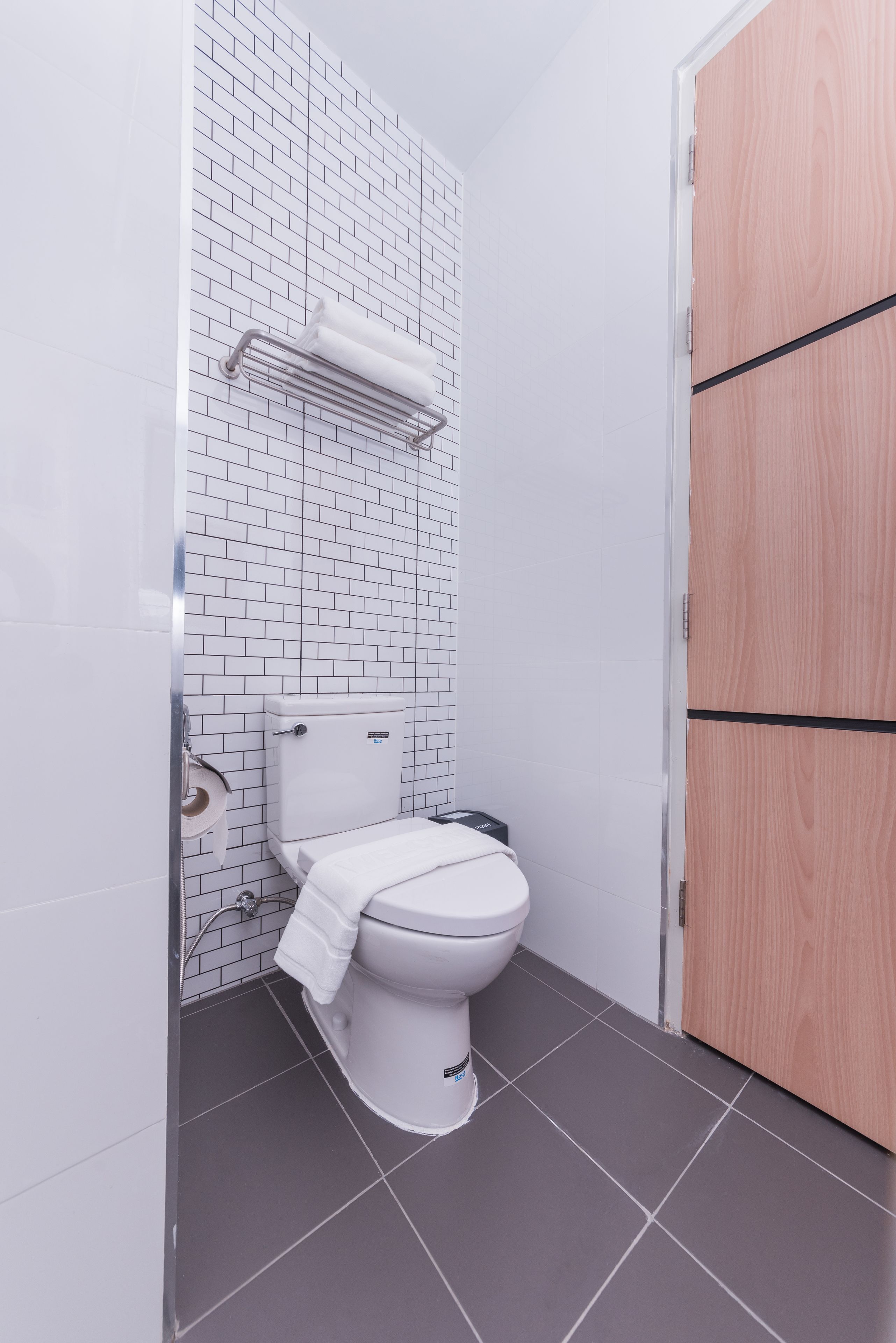 standard studio (double bed) | bathroom | shower, hair dryer, towels, soap