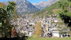 A town nestled in a valley with a prominent mountain in the background. - San Anton by Interhome (Bormio)