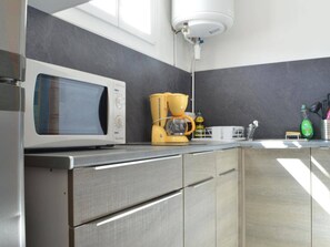 Fridge, microwave, coffee/tea maker