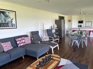 Fernseher, Kamin, DVD-Player, Videothek