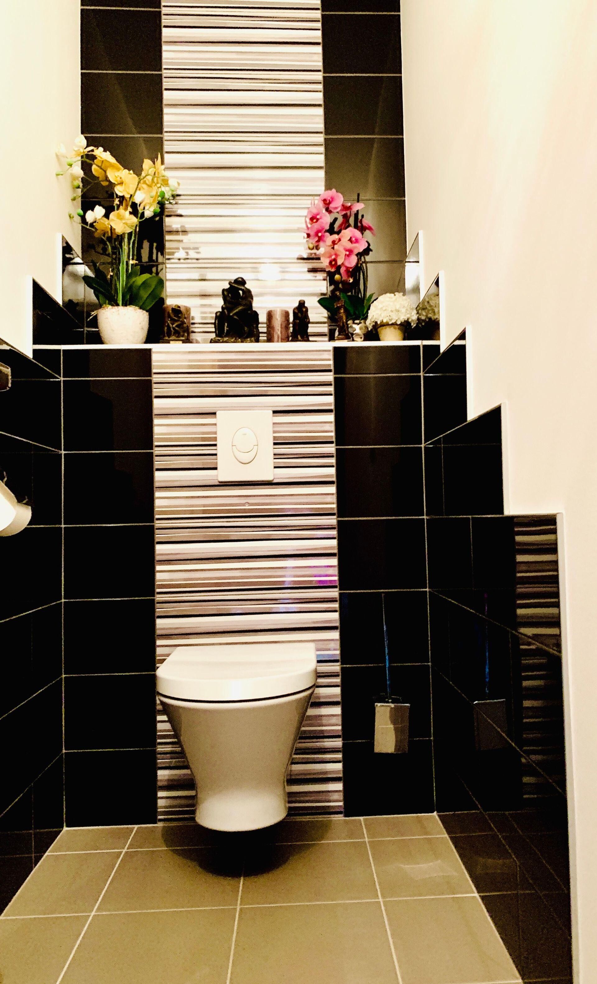 Shower, hair dryer, towels, toilet paper