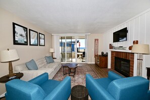 TV, fireplace, DVD player, table football