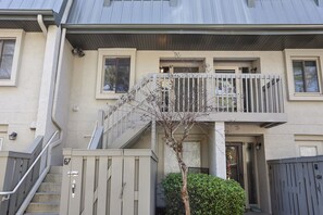 Stunning two-story building with a spacious balcony and modern design.