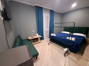 Geluiddichte muren, gratis wifi, beddengoed