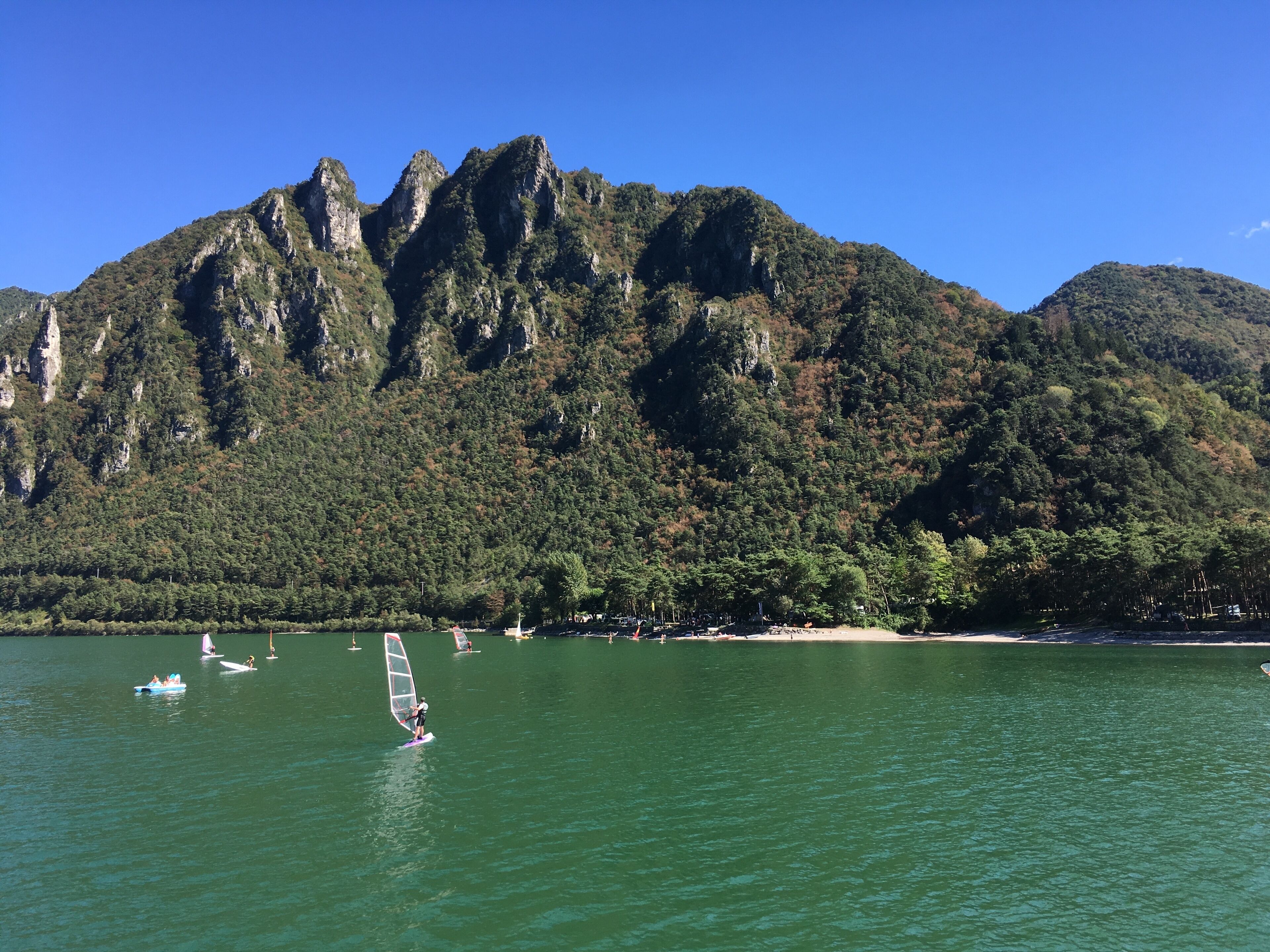 A mountainous landscape with a clear sky.