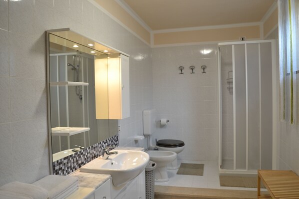 Dusche, Bidet, Toilettenpapier