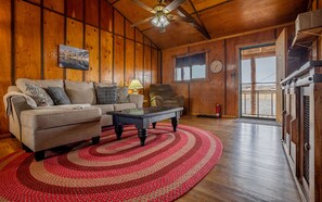 Living area with queen sleeper sofa