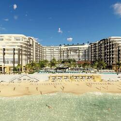 On the beach, sun loungers, beach towels