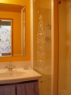 Shower, hair dryer, soap, toilet paper - STONE COTTAGE, 2-4 PEOPLE, AT PROVENCE MAS 16TH CENT., POOL, GARDEN, PARKING (Le Castellet)