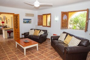 Een smart-tv, een dvd-speler, boeken en een muziekbibliotheek