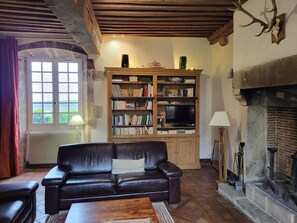 Flachbildfernseher, Kamin, DVD-Player