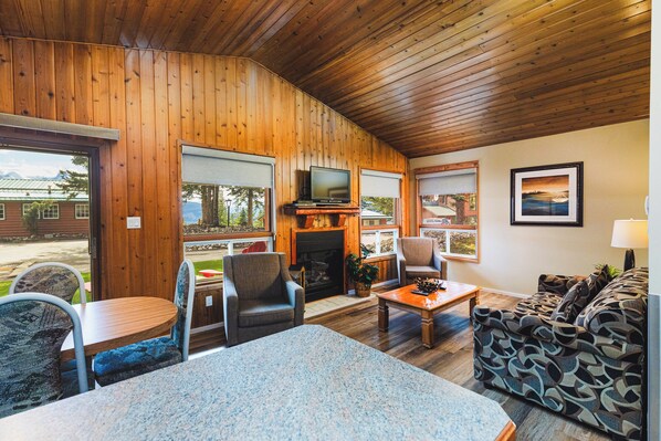 TV, DVD player - #126 Two Bedroom Chalet (Jasper)