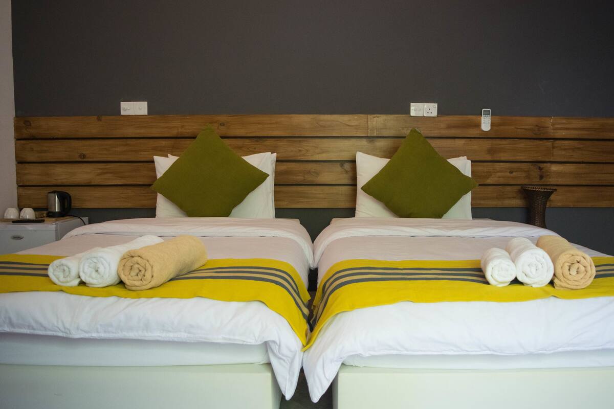 Habitación Deluxe con 2 camas individuales | Caja de seguridad en la habitación y insonorización