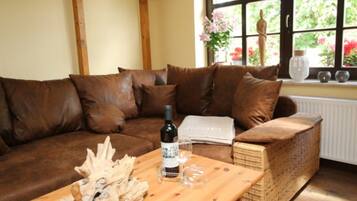 Smart-TV, DVD-Player, Bücher, Stereoanlage