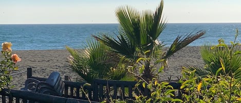 Plage à proximité, chaises longues