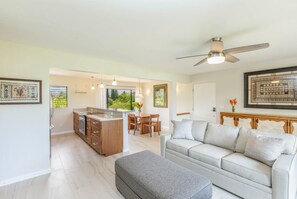 Smart TV, DVD player, books, video library