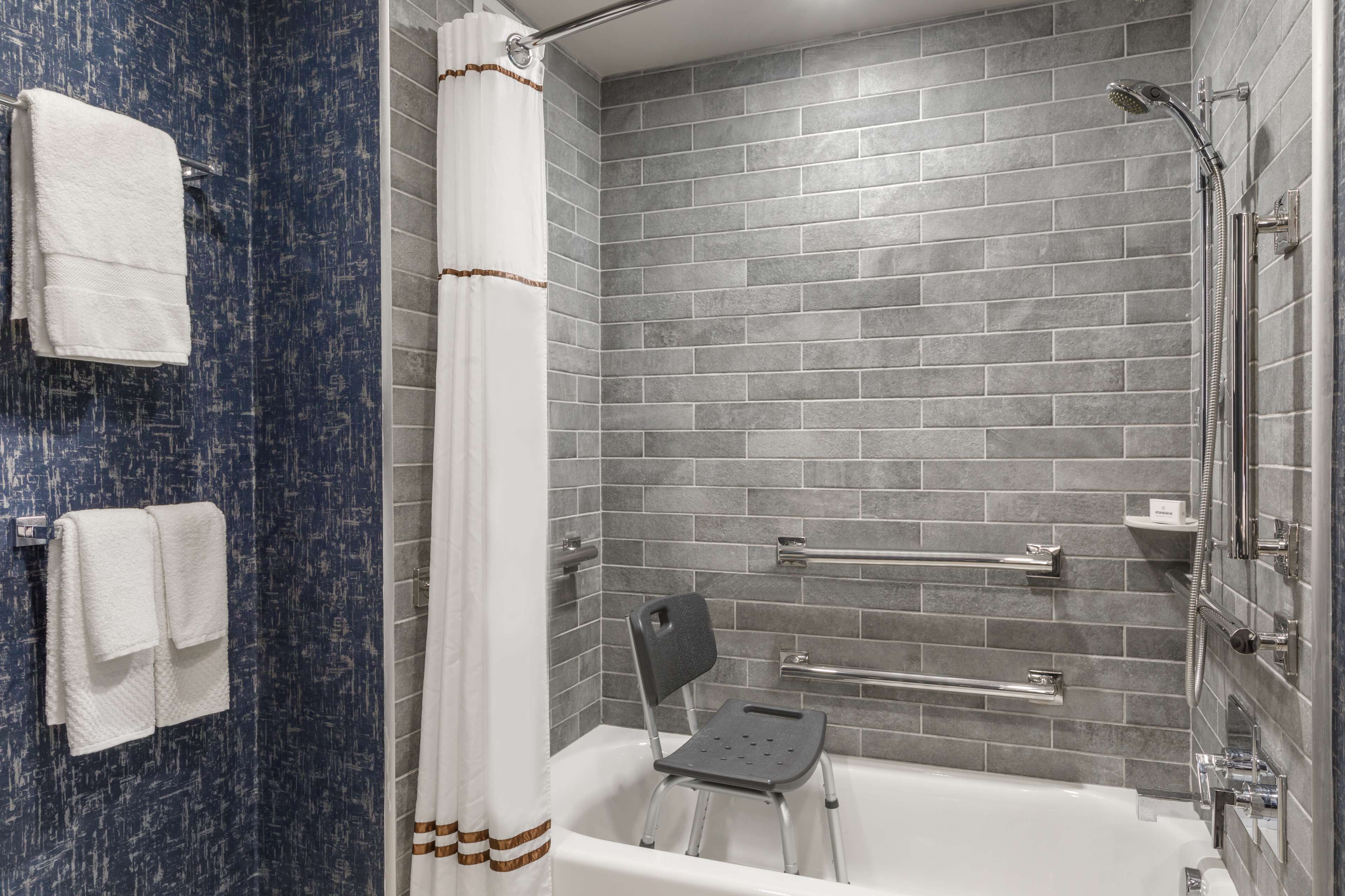 free toiletries, hair dryer, towels