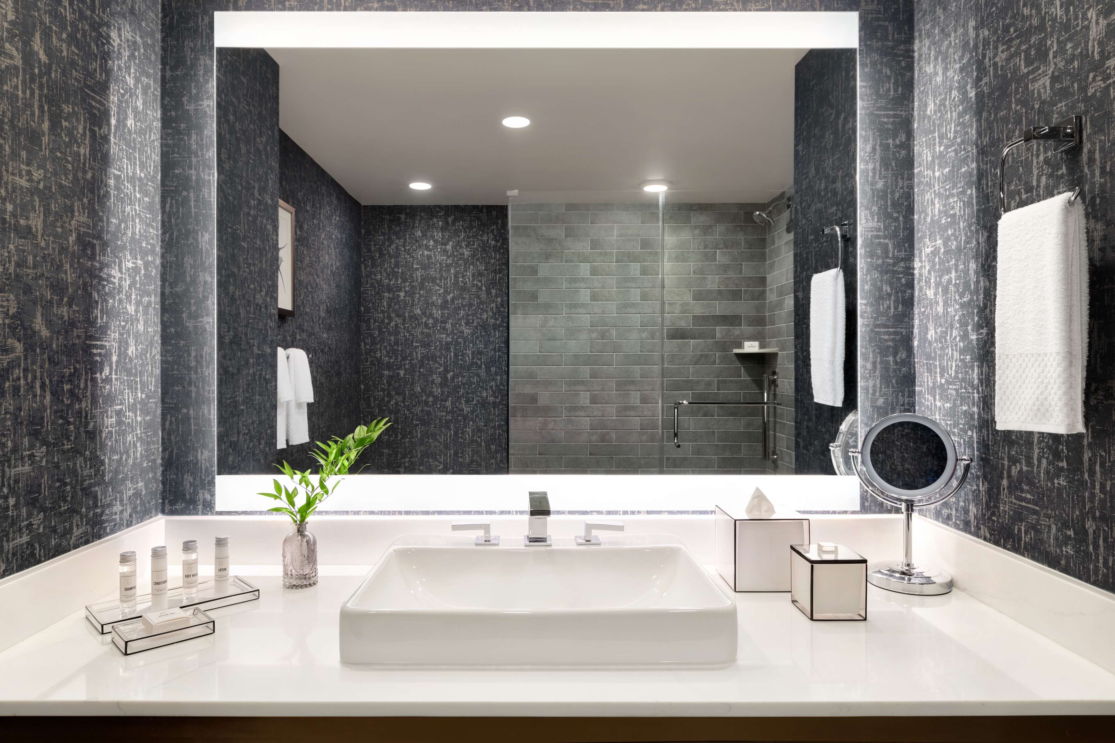 free toiletries, hair dryer, towels