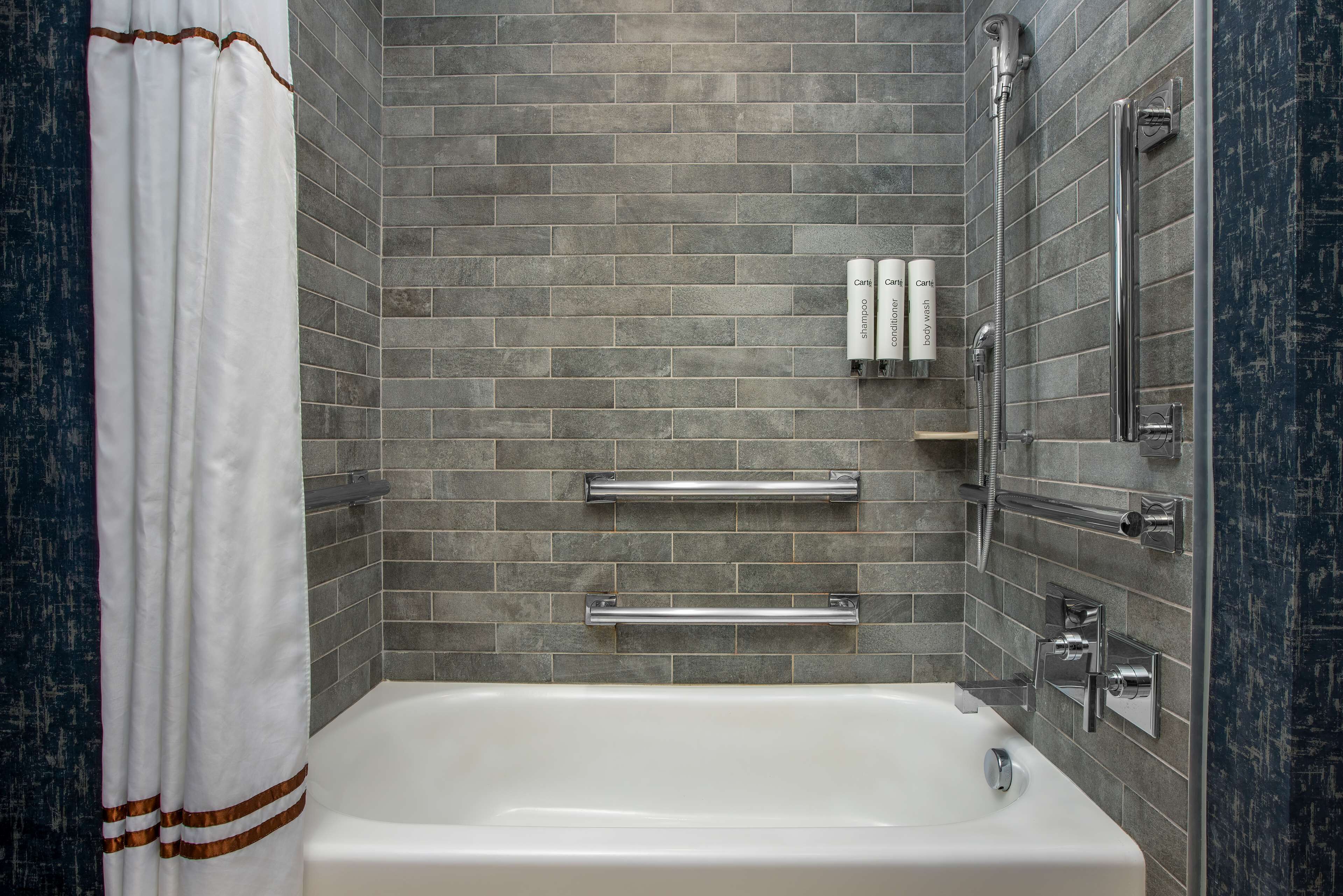 free toiletries, hair dryer, towels