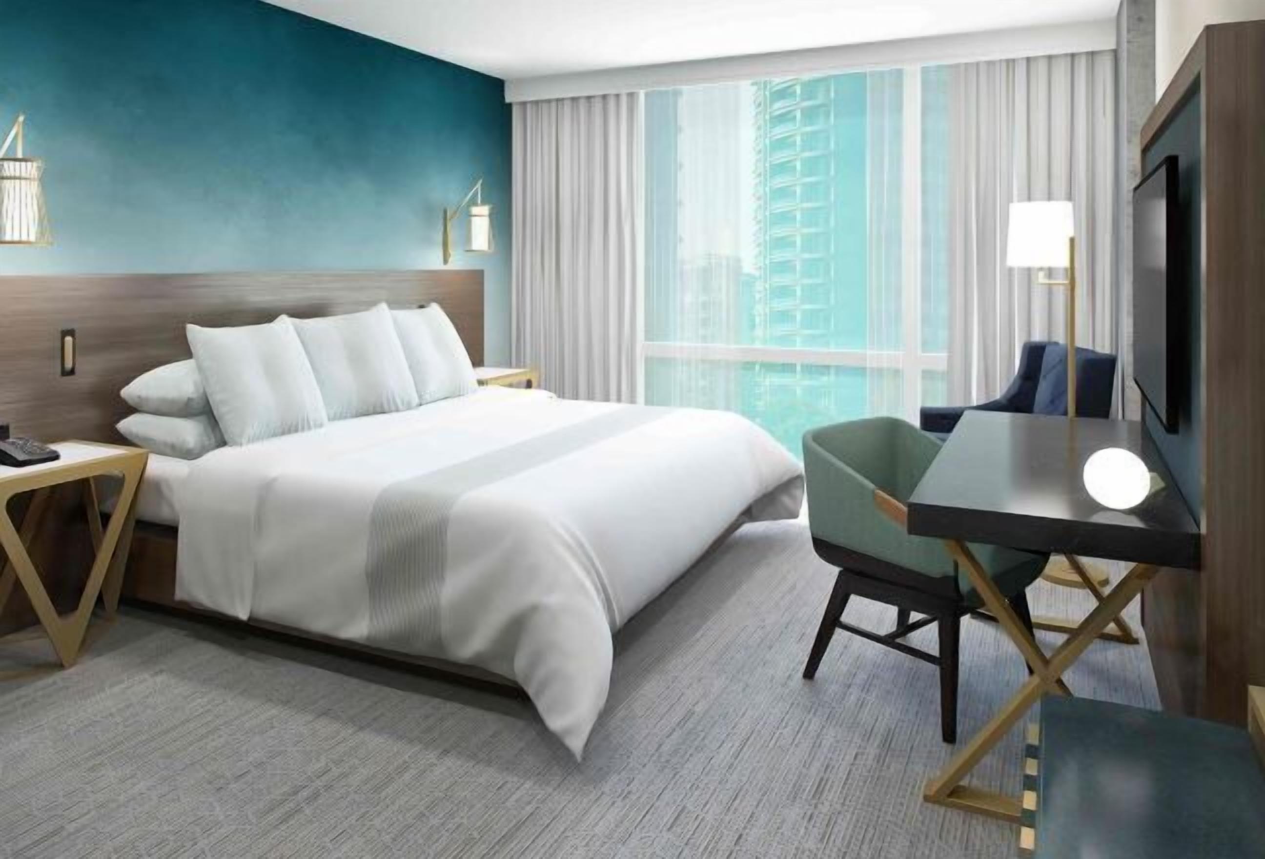 Caja de seguridad en la habitación, escritorio y cortinas blackout 