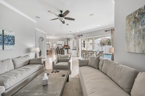 Smart TV, DVD player, table football, ping pong