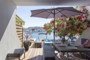 Outdoor dining - Holidays in MARINA in PORT CAMARGUE and 100m from the beach! (Le Grau-du-Roi)