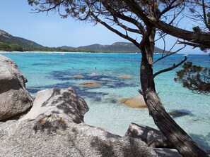 On the beach, sun-loungers - Palombaggia villa*** renovated 2 pers. heated pool sea view (Porto-Vecchio)