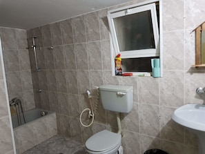 Combined shower/bathtub, hair dryer, towels, soap - Bello Apartment (Bethlehem)