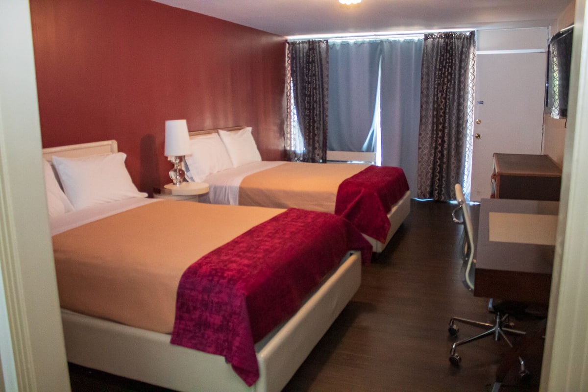 Double Room, 2 Queen Beds | WiFi (free), bed sheets
