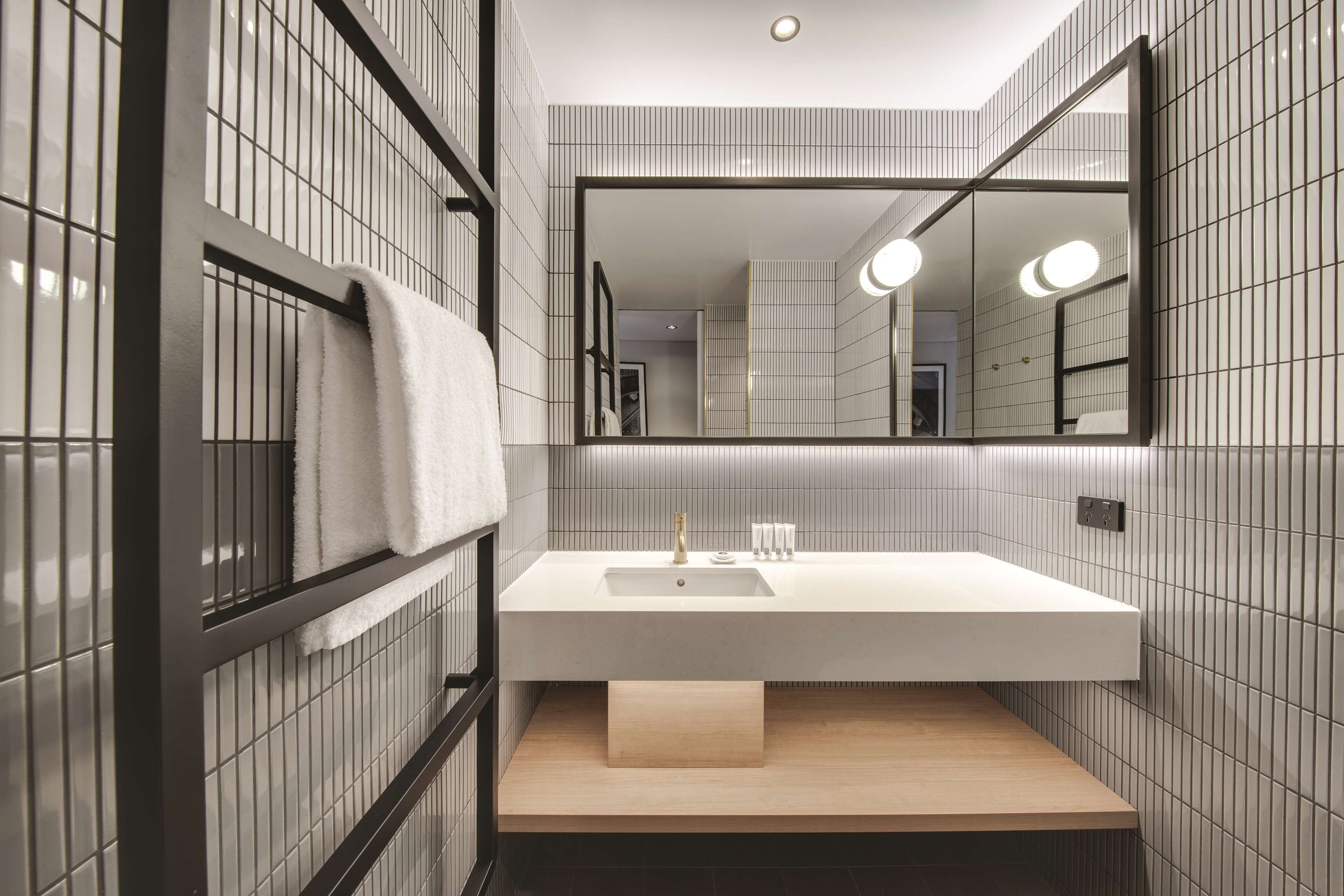 shower, eco-friendly toiletries, hair dryer, towels