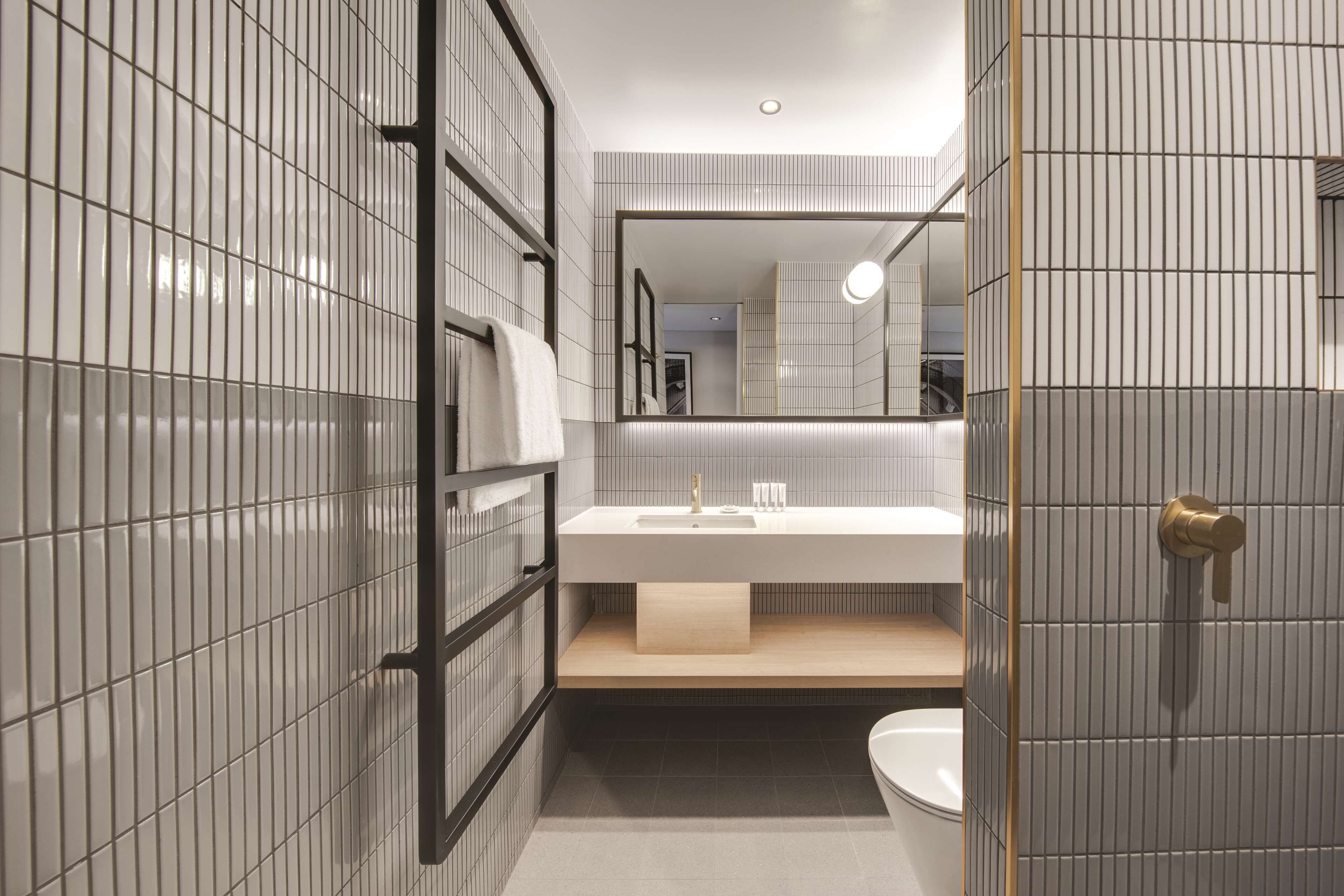 shower, eco-friendly toiletries, hair dryer, towels